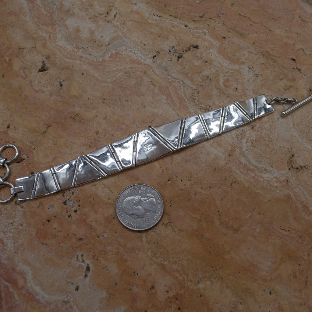 BILAGAANAS Stamped Sterling Silver Link Bracelet