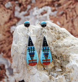 Winfield Trading Inc Ernest Tsosie Inlay Earrings