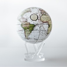 Antique Terrestrial White Globe 4.5"