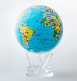 6" Globe Political Map Blue