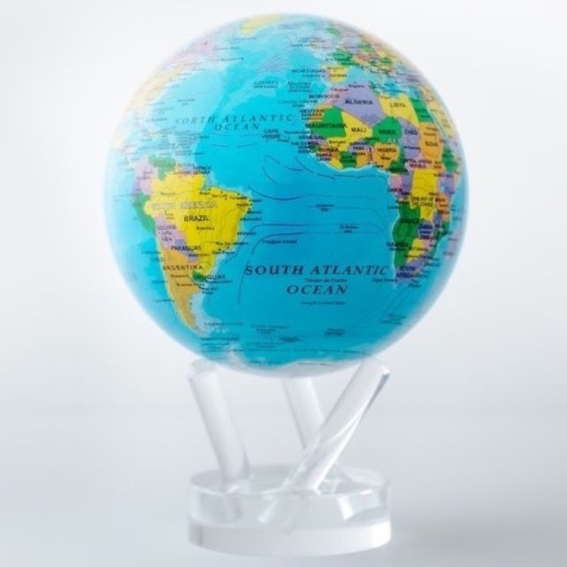 8.5" Globe Political Map Blue