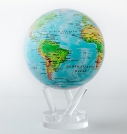 6" Globe Relief Map Blue