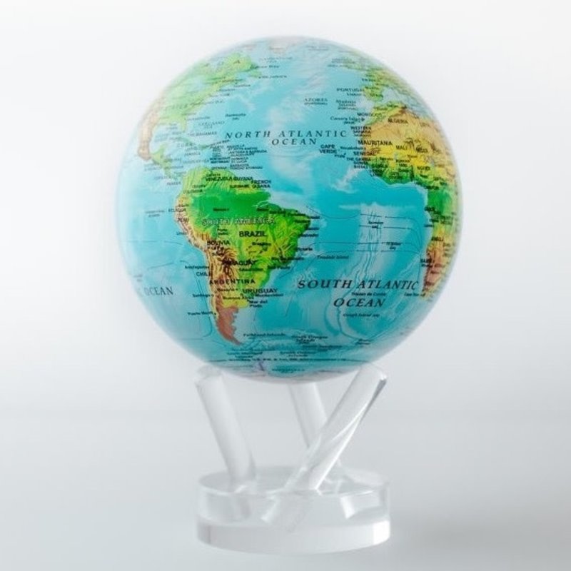 Relief Map Blue Globe 6"