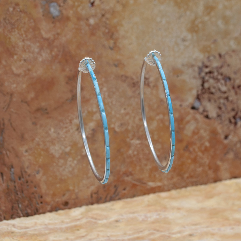 Federico XL Turquoise Hoops 2.75"