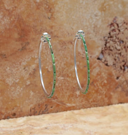 Federico Large Green Turquoise Hoops 2"