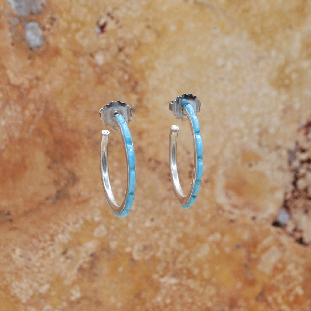 Federico Small Turquoise Hoops