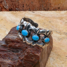 Turquoise Sandcast Cuff