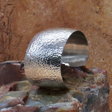 Textured Silver Cuff 6.5" Wrist