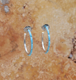 Federico Small Turquoise Hoops 1.5"