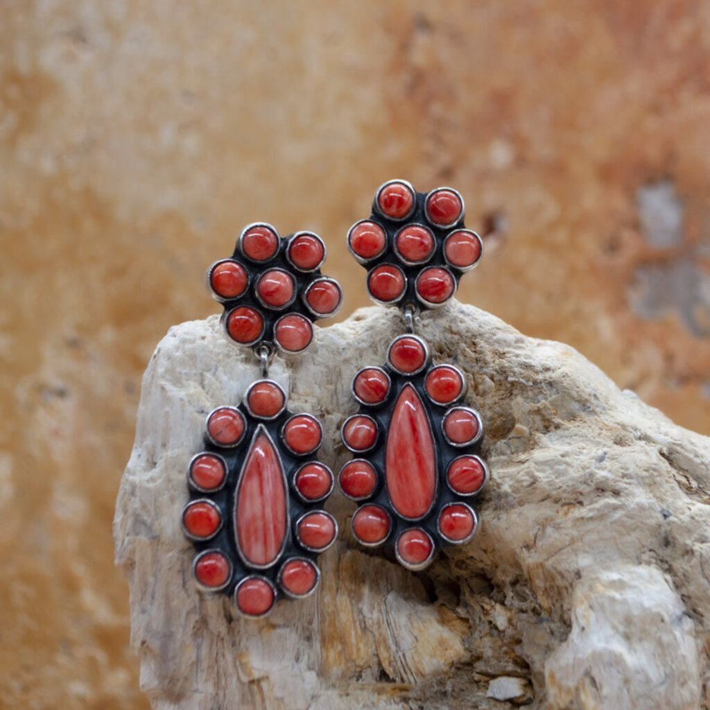 Red/White Beaded Teardrop Earrings – Calligraphy Creations In KY