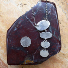 First American Traders Four stone magnesite lariat necklace