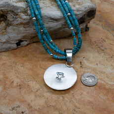 BILAGAANAS Danieal Coritz TQ/spiny circle pendant, TQ beads