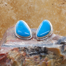 Federico Single Stone Turquoise Post Earrings