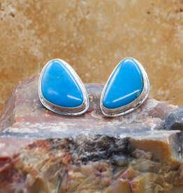 Federico Single Stone Turquoise Post Earrings