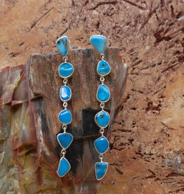 Federico 6 Stone Turquoise Dangle Earrings