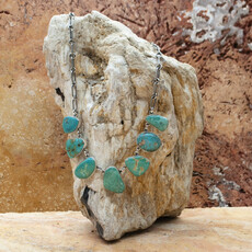 Federico Green Turquoise 7 Stone Necklace