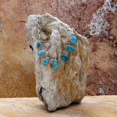 Federico 7 Stone Teal Turquoise Necklace
