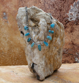 9 Stone Blue Turquoise Necklace