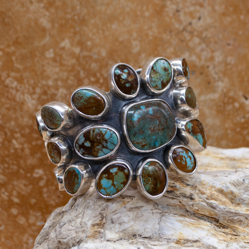 Federico Royston Turquoise Flower Cluster Cuff