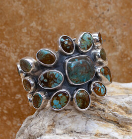 Federico Royston Turquoise Flower Cluster Cuff