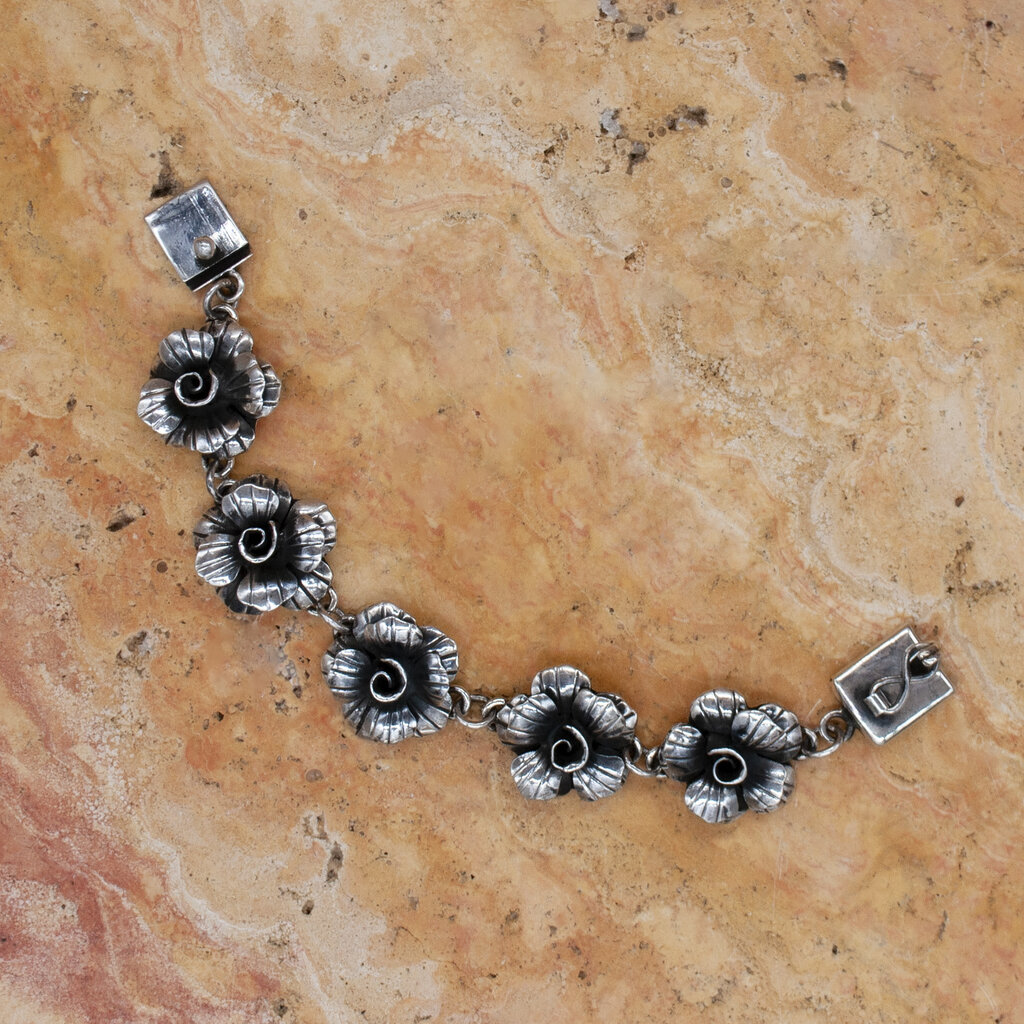 Federico 5 Rose Silver Link Bracelet