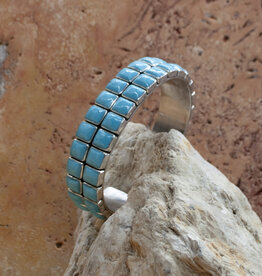 2 Row  Blue Turquoise Cuff