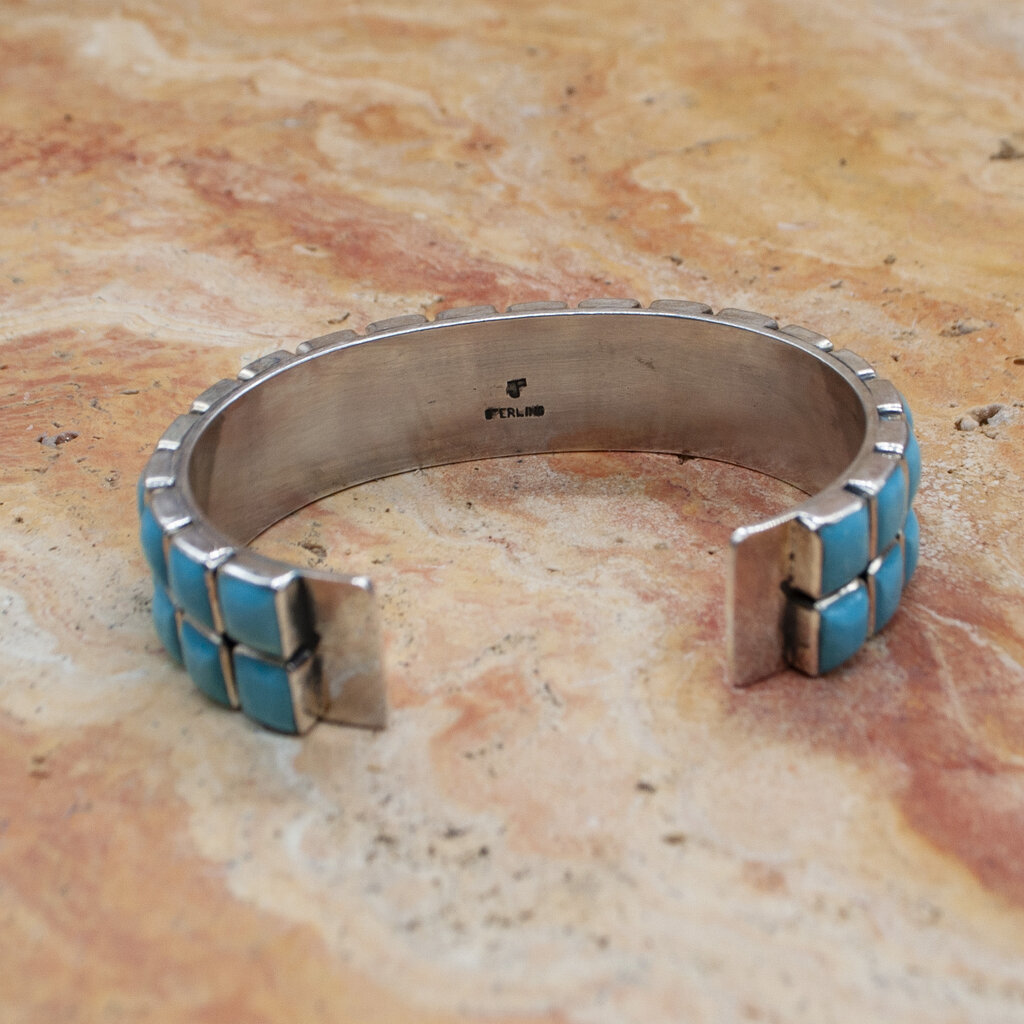 2 Row  Blue Turquoise Cuff