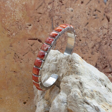 Federico Red & Orange Spiny Oyster Single Row Cuff