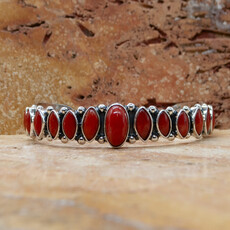 Coral Cuff in Sterling Silver