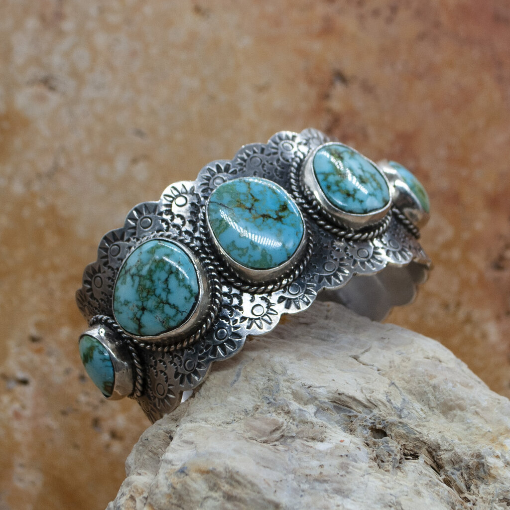 Federico 5 Stone "Old Man" Turquoise Cuff