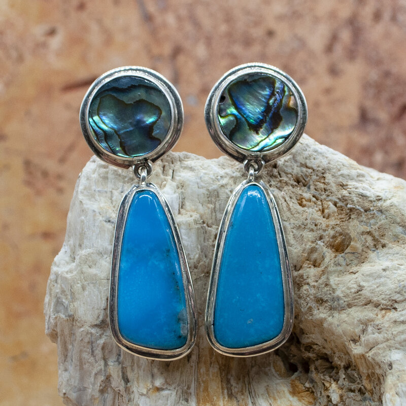 Federico Turquoise & Abalone Post Earrings