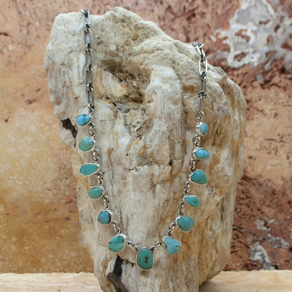 Federico 18" Turquoise Necklace - 13 Stone