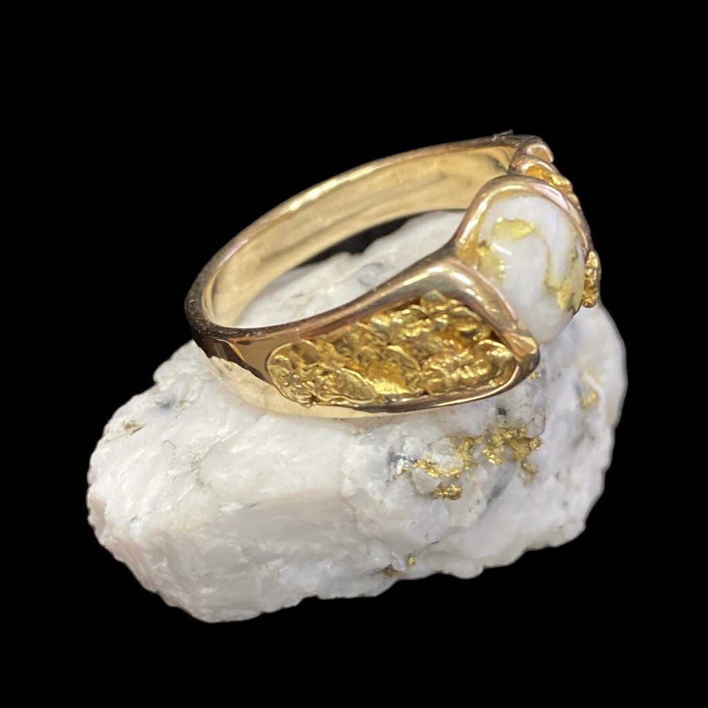 Oro Cal Gold Quartz Ring - RM486Q - 11.5
