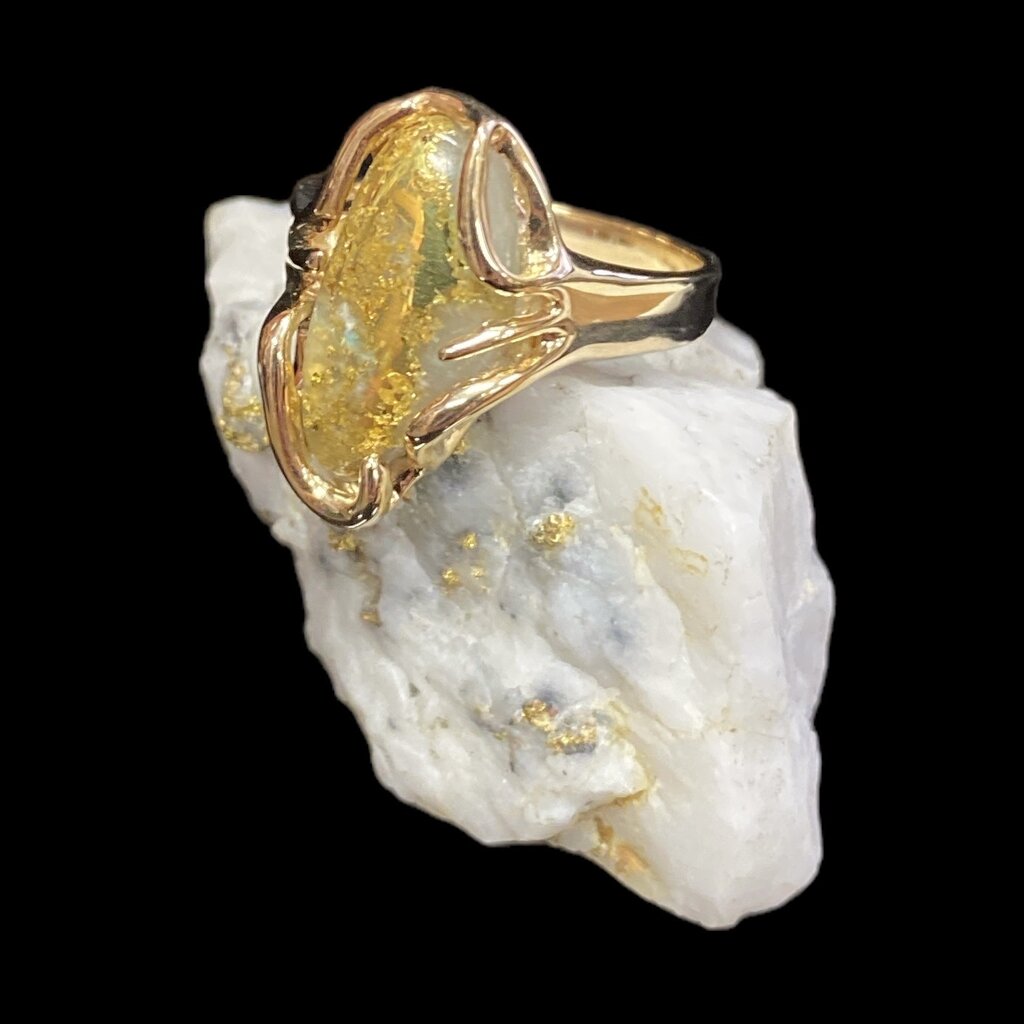 Oro Cal Gold Quartz Ring RL1031Q - (G5) size 7