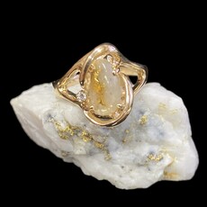 Gold Quartz Ring - RL784SDQ-(G4) size 7