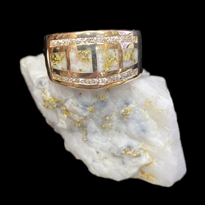 Gold Quartz Ring RL1075DQ-(G3) size 6.5