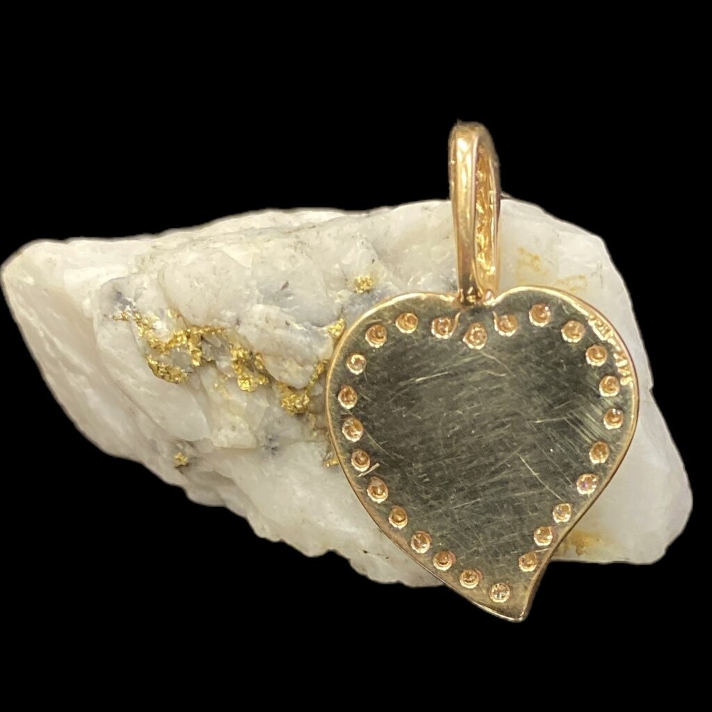 Oro-Cal Gold Quartz Pendant w/ diamonds PH12DQ