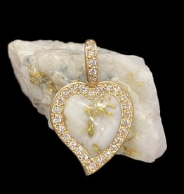 Oro-Cal Gold Quartz Pendant w/ diamonds PH12DQ