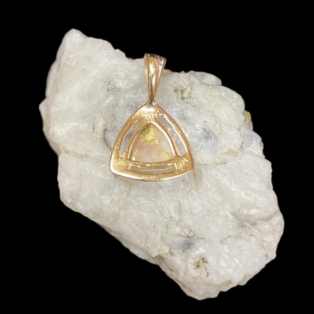 Gold Quartz Triangular Pendant  PN441QX-(G4)