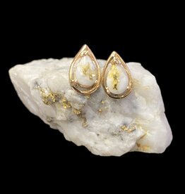 Gold Quartz Post Earrings EN442Q (G4)