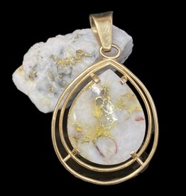 Gold Quartz Pendant PN1076JQ