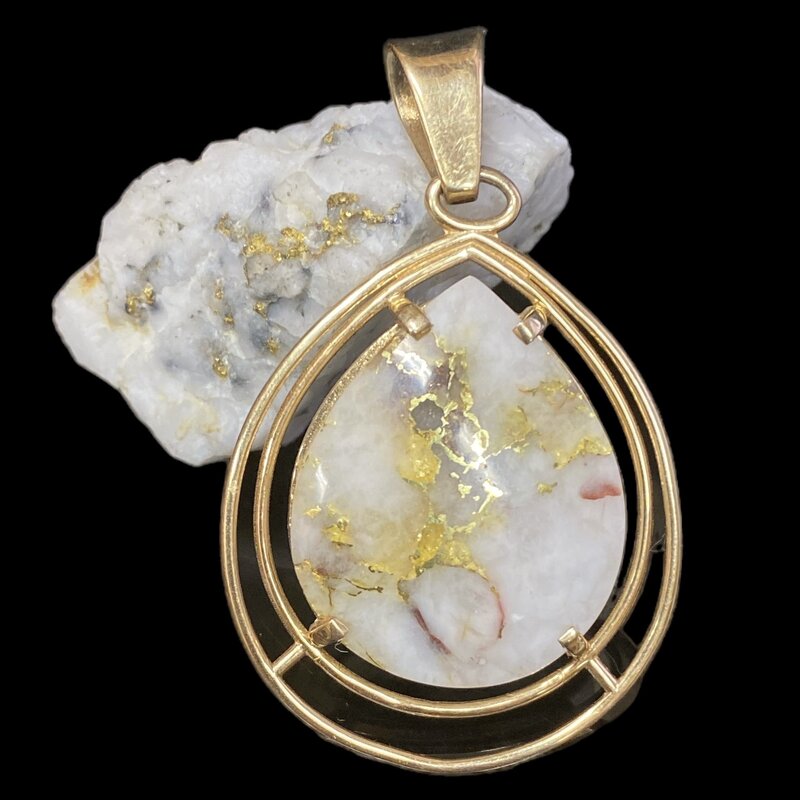 Gold Quartz Pendant PN1076JQ