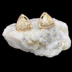 Gold Quartz Post Earrings EN441Q