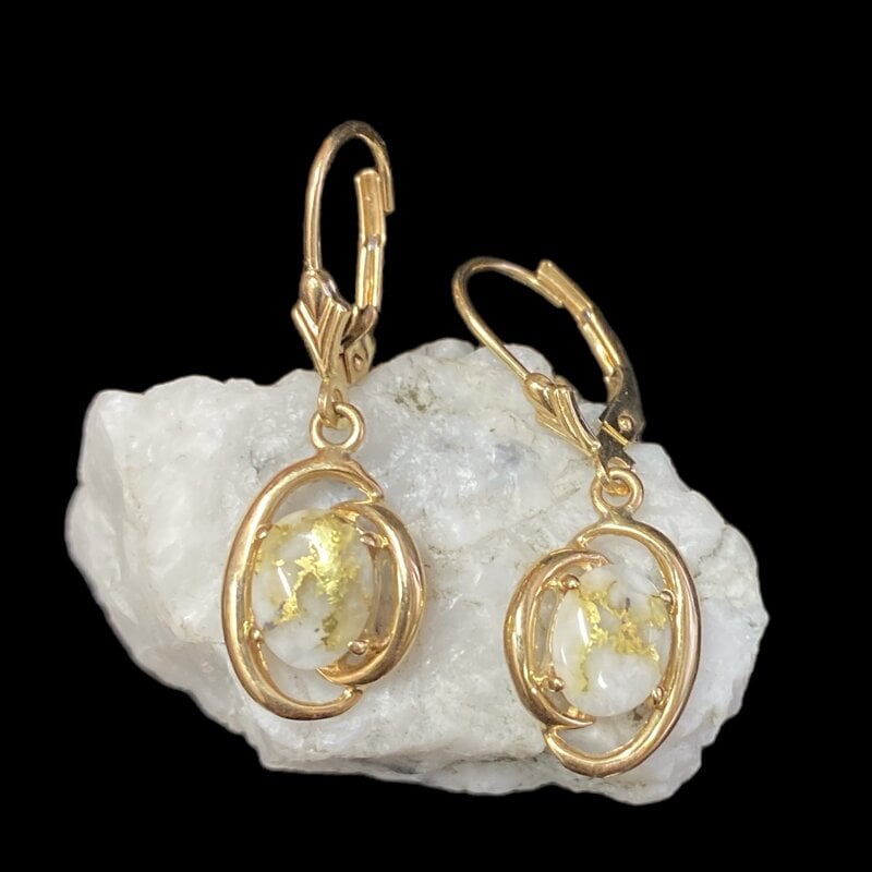 Oro Cal Gold Quartz Earrings - EN805Q/LB