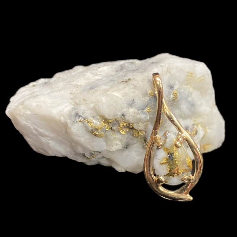 Oro Cal Gold Quartz Pendant - PN774QX