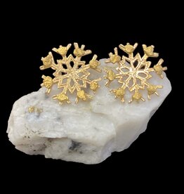 Oro Cal 14kt Gold Snowflake ER w/22kt Nuggets