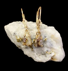 Oro Cal Gold Quartz Earrings - E7*5Q/LB