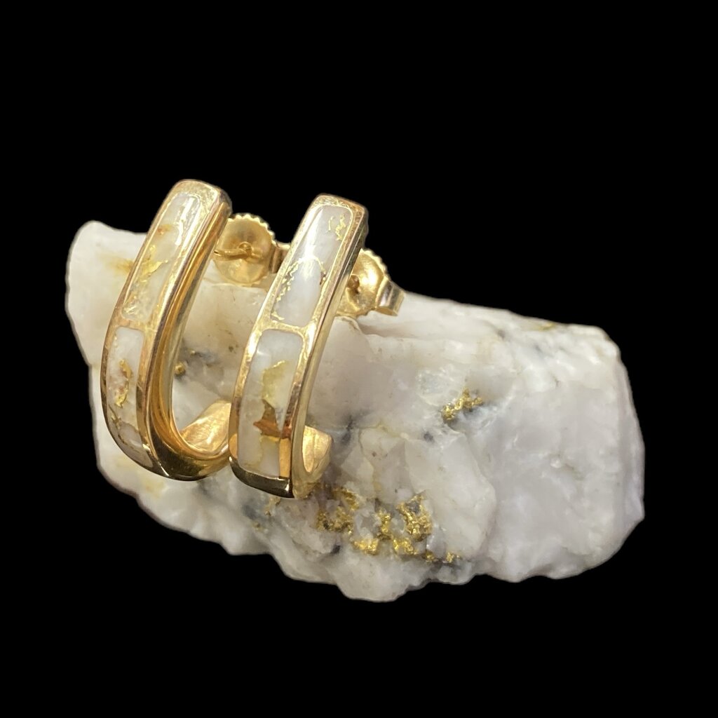 Oro Cal Gold Quartz Earrings EH36Q