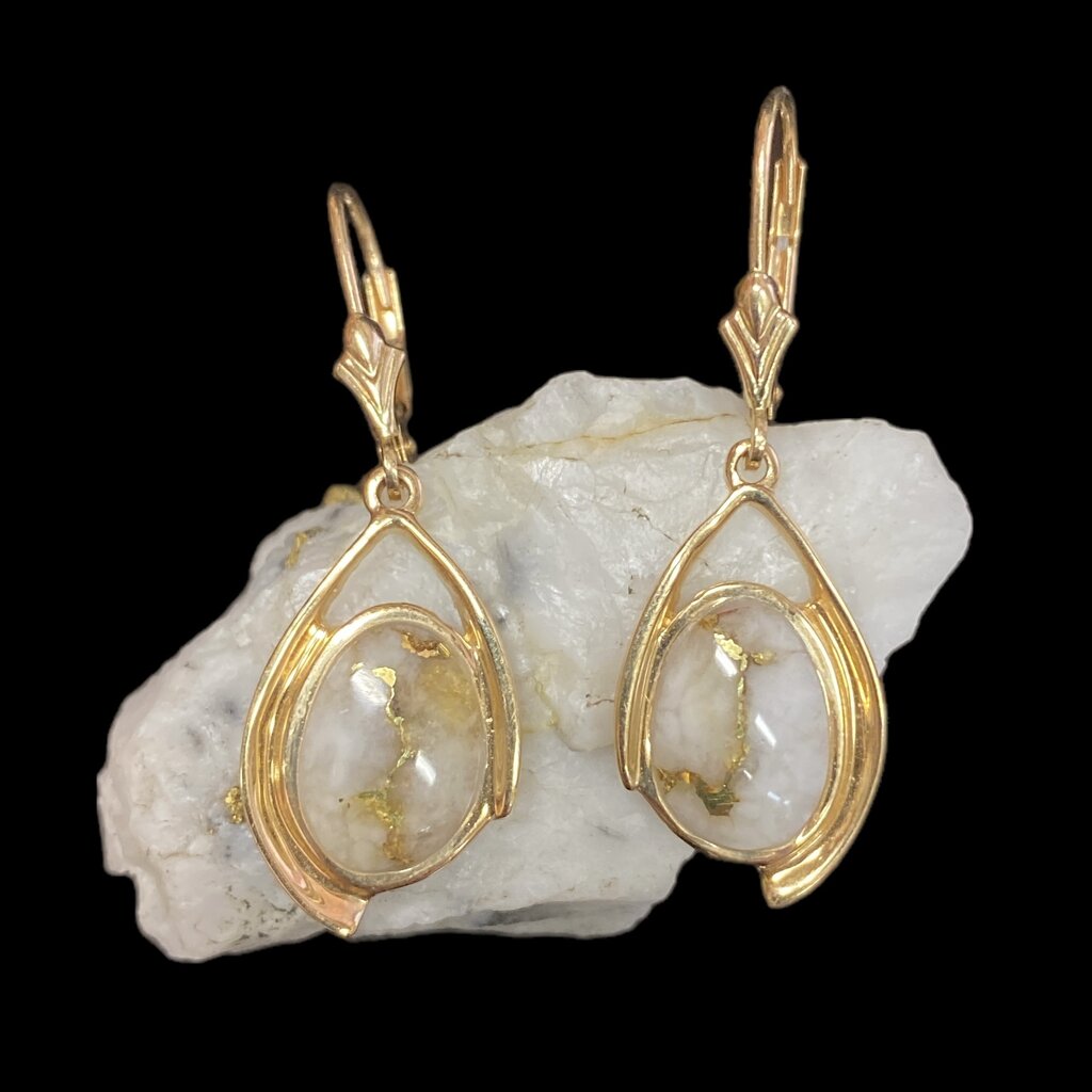 Oro Cal Gold Quartz Earrings-EN1117Q/LB (G4)