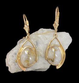 Oro Cal Gold Quartz Earrings-EN1117Q/LB (G4)
